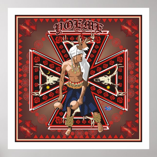 Yaqui Deer Dancer Art Poster richard legarreta (Vorne)