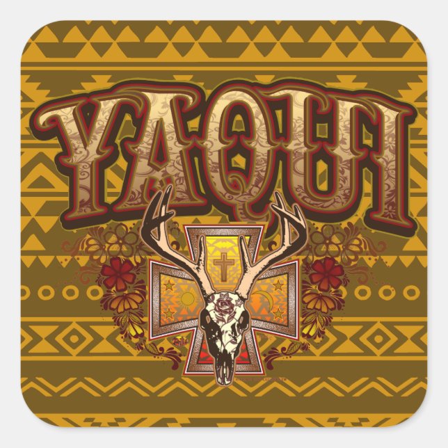 Yaqui Deer Skull Sticker Design (Vorderseite)
