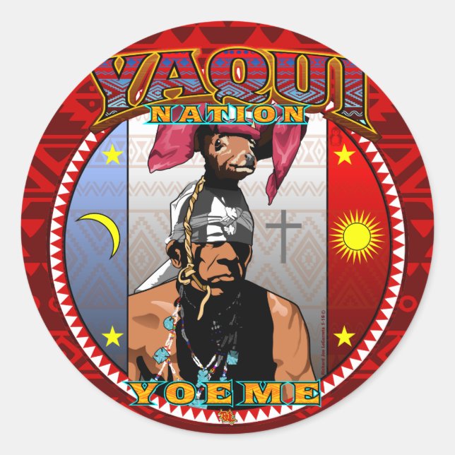 Yaqui nation yoeme Hirschtänzeraufkleber Runder Aufkleber (Vorderseite)