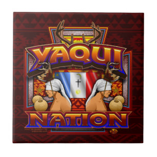 Yaqui Nations-Flaggen-Rotwild-Tänzerfliesenentwur Fliese