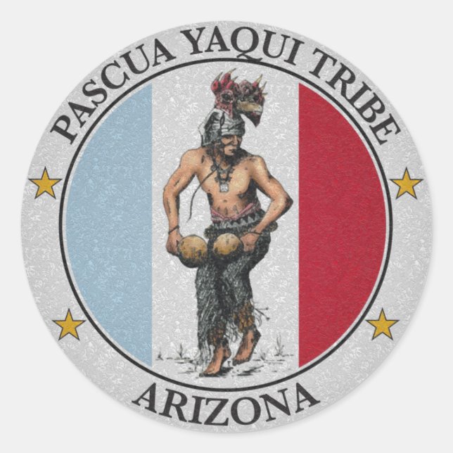 Yaqui-Stammflagge Runder Aufkleber (Vorderseite)