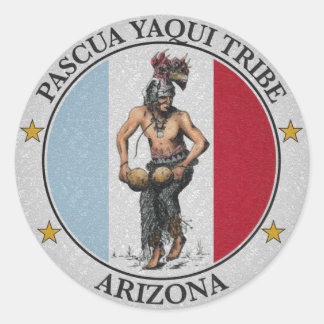 Yaqui-Stammflagge Runder Aufkleber