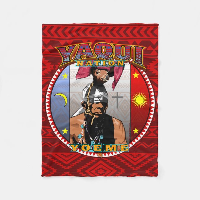 Yaqui Yoeme Rotwild-Tänzer-Fleece-Decke Fleecedecke (Vorderseite)