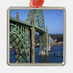 Yaquina Bay Bridge über die Yaquina Bay Silbernes Ornament