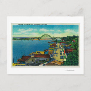 Yaquina Bay Bridge und Uferfront Newport, OR Postkarte