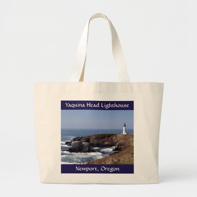Yaquina Head Leuchtturm Jumbo Leinwand Tote Bag Stoffbeutel (Vorne)
