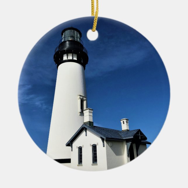 Yaquina Head Lighthouse, Newport, Oregon Keramik Ornament (Vorne)