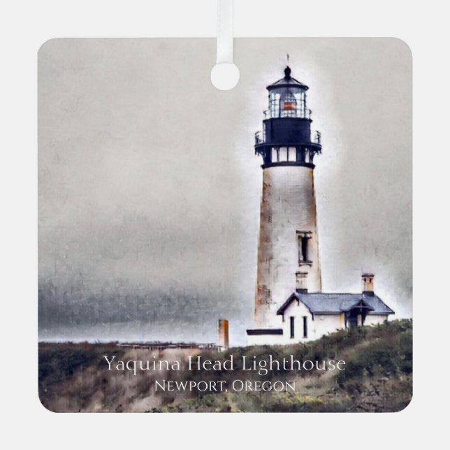 Yaquina Head Lighthouse Newport Oregon Ornament Aus Metall (Vorderseite)