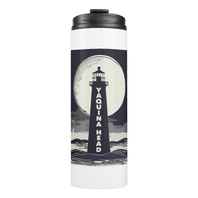 Yaquina Head Lighthouse Oregon Moon Thermosbecher (Vorderseite)