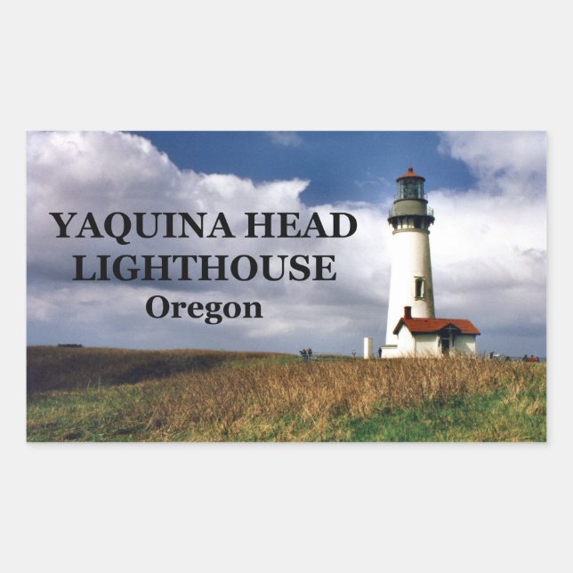 Yaquina Head Lighthouse, Oregon Rechteckiger Aufkleber (Vorderseite)
