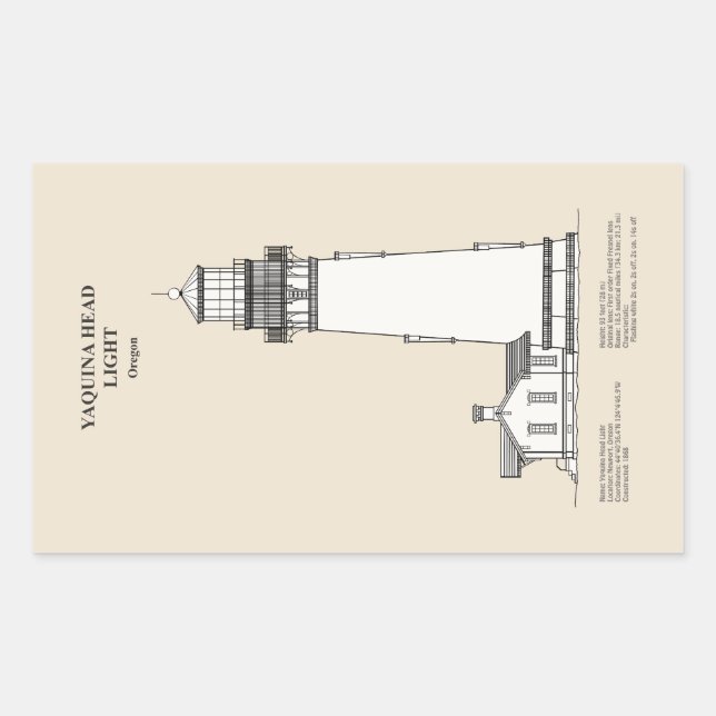 Yaquina Head Lighthouse - Oregon - SBD Rechteckiger Aufkleber (Vorderseite)
