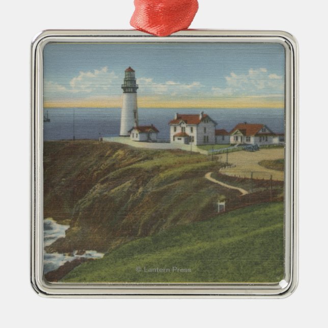 Yaquina helles Haus auf Yaquina Kopf Ornament Aus Metall (Vorne)