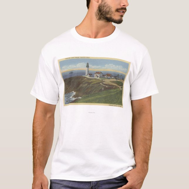 Yaquina helles Haus auf Yaquina Kopf T-Shirt (Vorderseite)