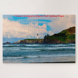 Yaquina Leuchtturm Oregon. Weihnachtsgrüße
