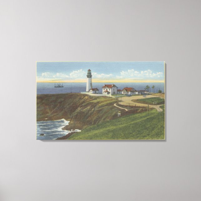 Yaquina Light House auf Yaquina Head Leinwanddruck (Vorderseite)