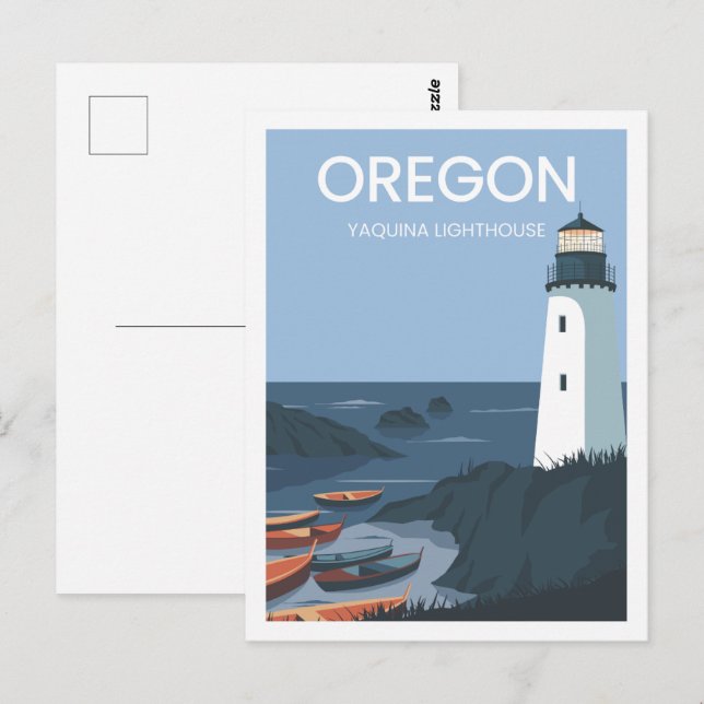 Yaquina Lighthouse Oregon USA Travel Place Postkarte (Vorne/Hinten)