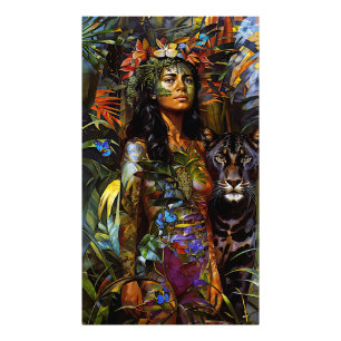 „Yaraquim“ Jaguar-Blüte - Frauen in Amazonien Fotodruck