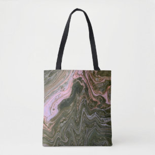 Yard Hund 3 Pink Green Fluid Abstrakt Tote Bag Tasche