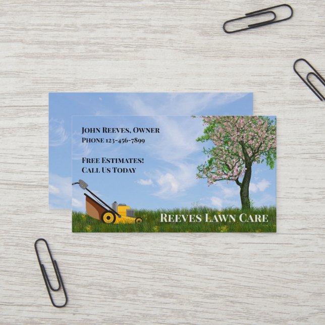 Yard Lawncare Landscaping Service Business Card Visitenkarte (Vorderseite/Rückseite Beispiel)