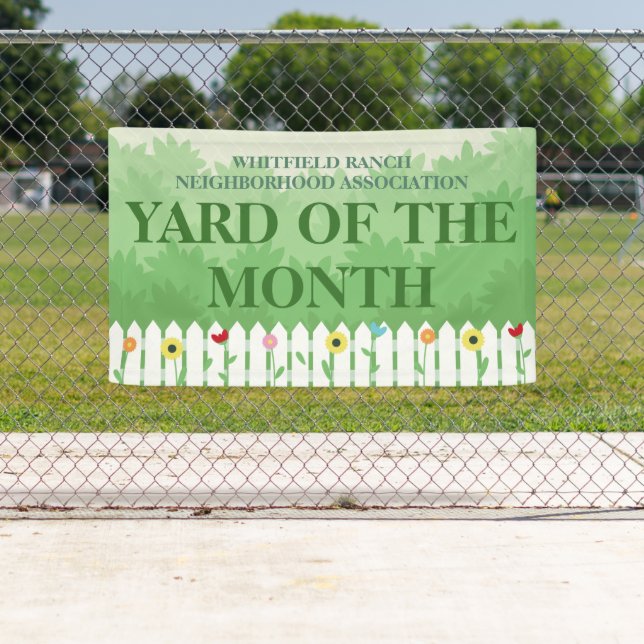 Yard of the Month Sieger Niedlich Garden Zaun Banner (Insitu)