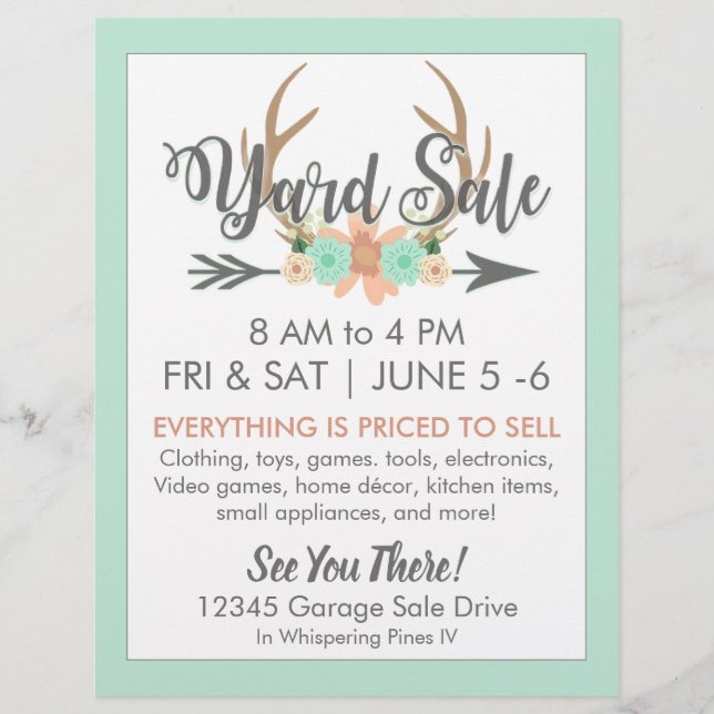 Yard Sale Flyer Template (Vorne)