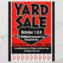 Yard Sale.Garage Sale.Customizable.Tearsheet