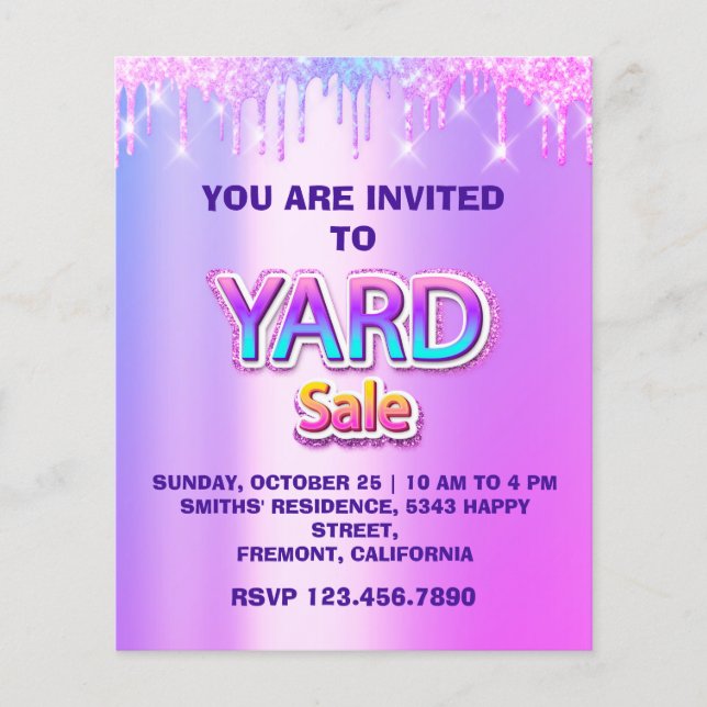Yard Sale Garage Sale Glitzer Tropfens Pinky Flyer (Vorne)