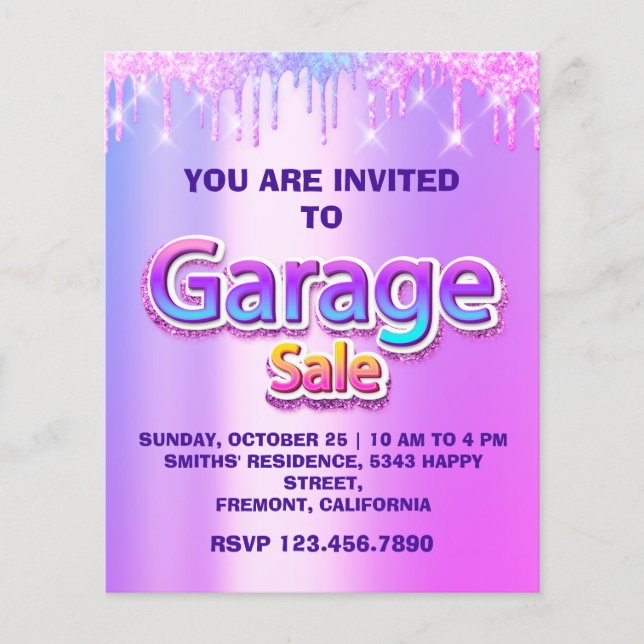 Yard Sale Garage Verkauf Holograph Tropfens Pinky Flyer (Vorne)