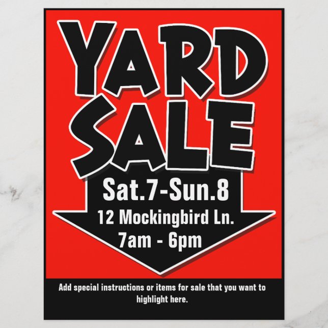 YARD SALE individuell anpassbarer Flyer/Poster Flyer (Vorne)