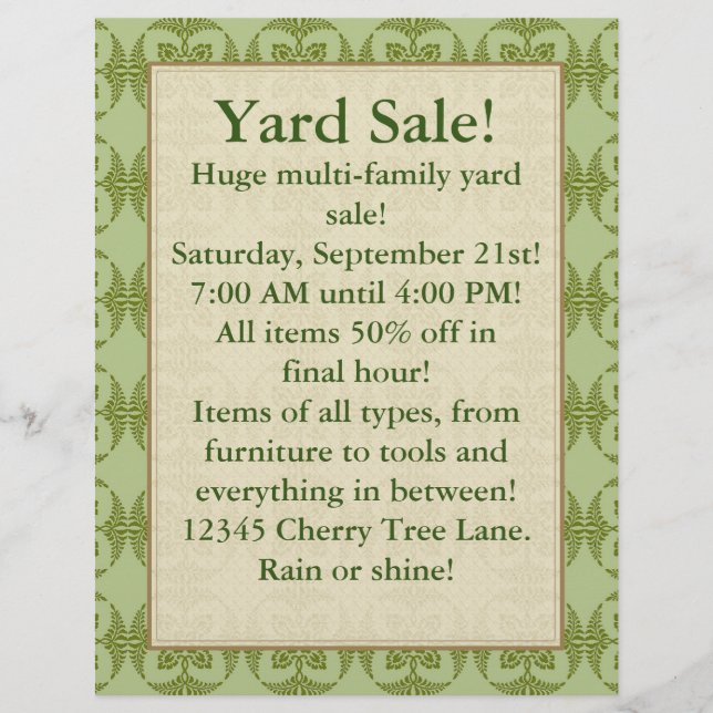 Yard Sale (kann geändert werden) Shades of Green Flyer (Vorne)