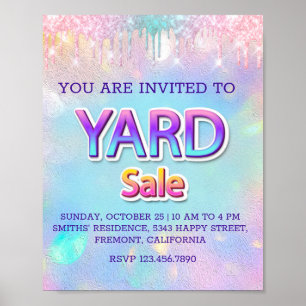 Yard Sale PINK TROPFT Holografische Ankündigung Poster