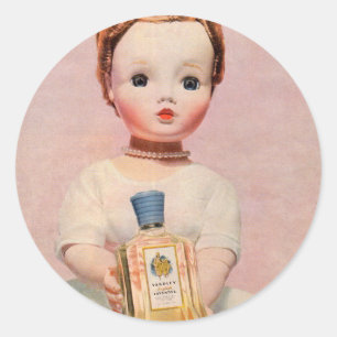 Yardley und Madame Alexander Puppe aus den 50er Ja Runder Aufkleber