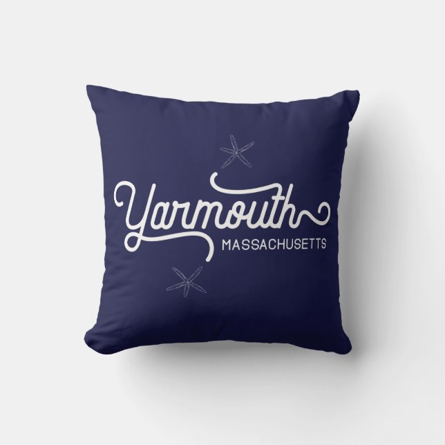 Yarmouth Massachusetts Nautical Throw Kissen (Vorderseite)