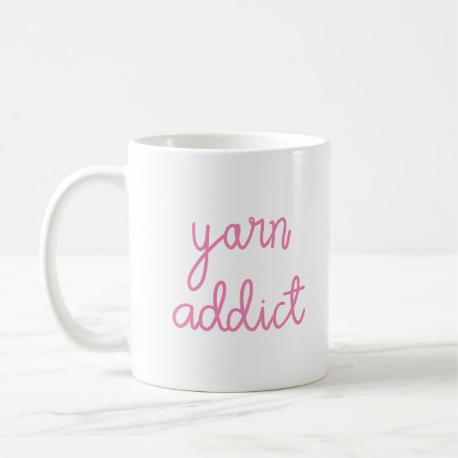 Yarn Addict Typografie Kaffeetasse (Links)