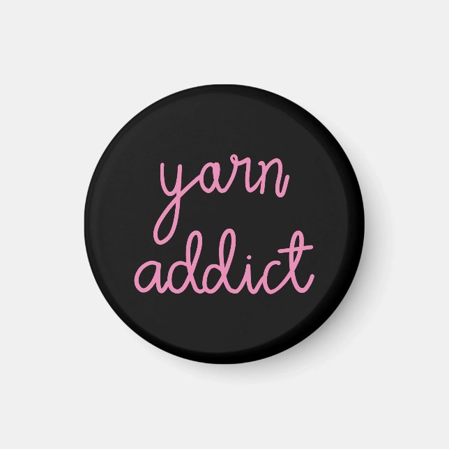 Yarn Addict Typografie Magnet (Vorne)