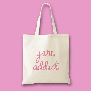 Yarn Addict Typographie Tragetasche