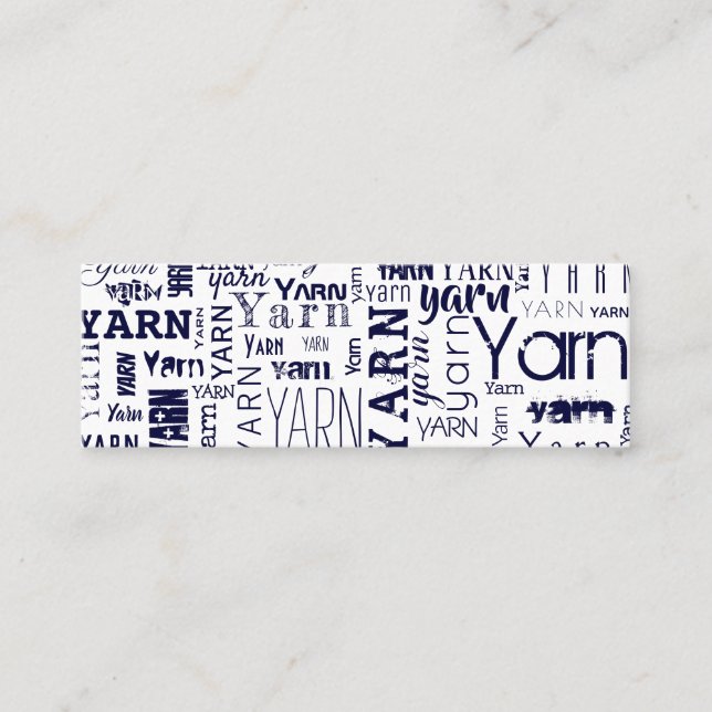 Yarn Blue Typografy Text Mini Visitenkarte (Vorderseite)