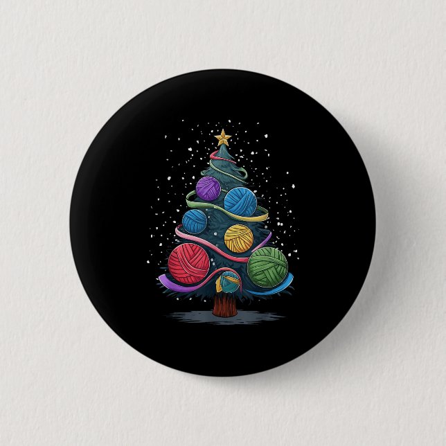 Yarn Christmas Tree  Button (Vorderseite)
