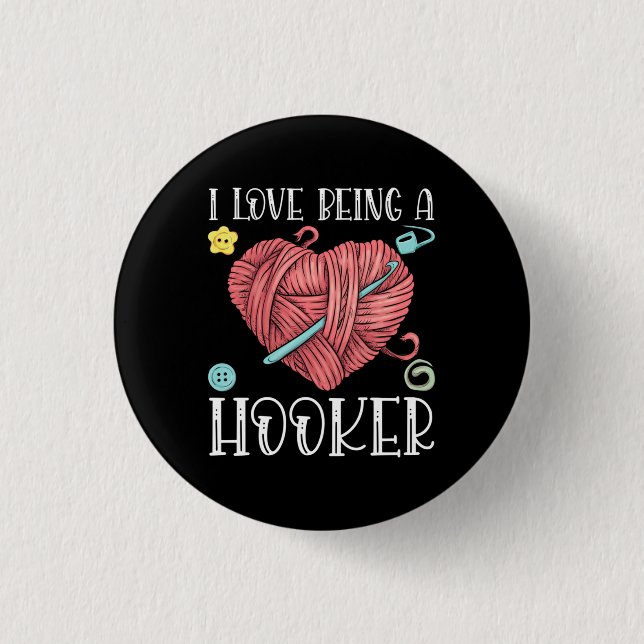 Yarn Crocheting Knitting Day Button (Vorderseite)