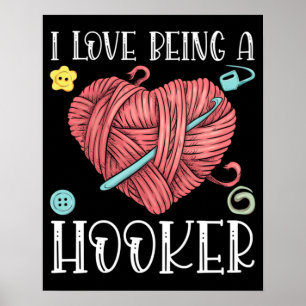 Yarn Crocheting Knitting Day Poster