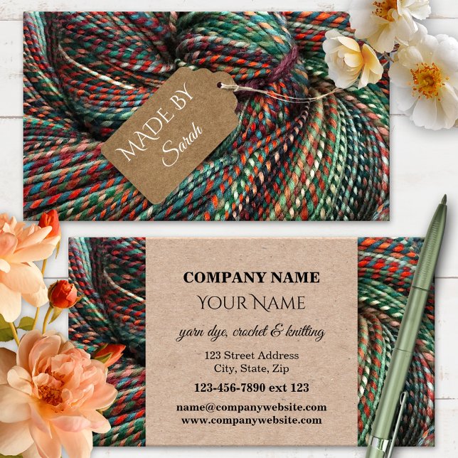 Yarn Dye Crochet and Knitting Wool Business Card Visitenkarte (Von Creator hochgeladen)