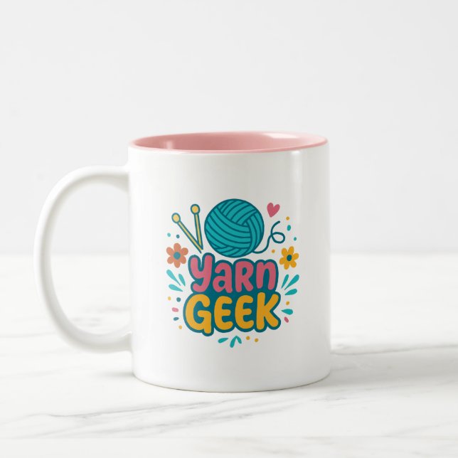 Yarn Geek Knitting Two-Tone Mug Zweifarbige Tasse (Links)