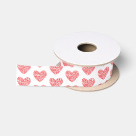 Yarn Heart Red Crafts Satinband