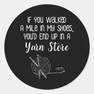 Yarn Store Funny Knitting & Hook Runder Aufkleber