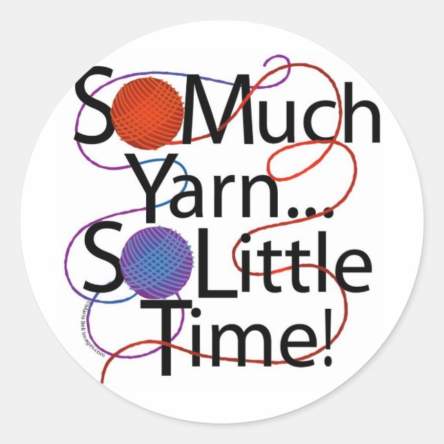 Yarn Time Runder Aufkleber (Vorderseite)