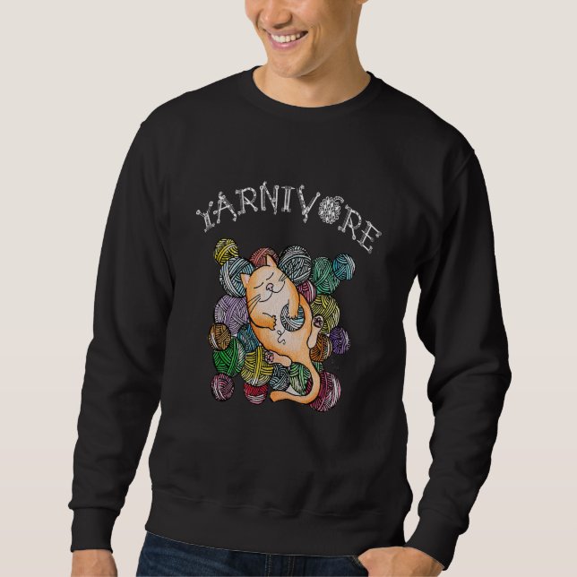 yarnivore cat sweatshirt (Vorderseite)