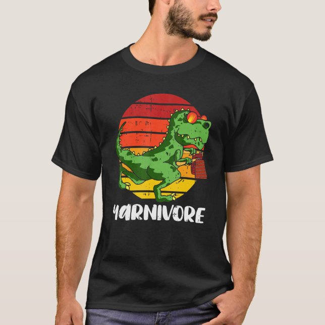 Yarnivore Crochet Dinosaur Knitting Dino Crochetin T-Shirt (Vorderseite)