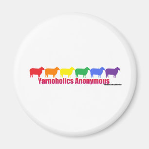 Yarnoholics anonyme Regenbogen-Schafe Magnet