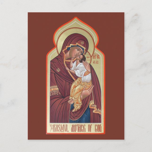 Yaroslavl Mutter Gottes Gebetskarte Postkarte (Vorderseite)