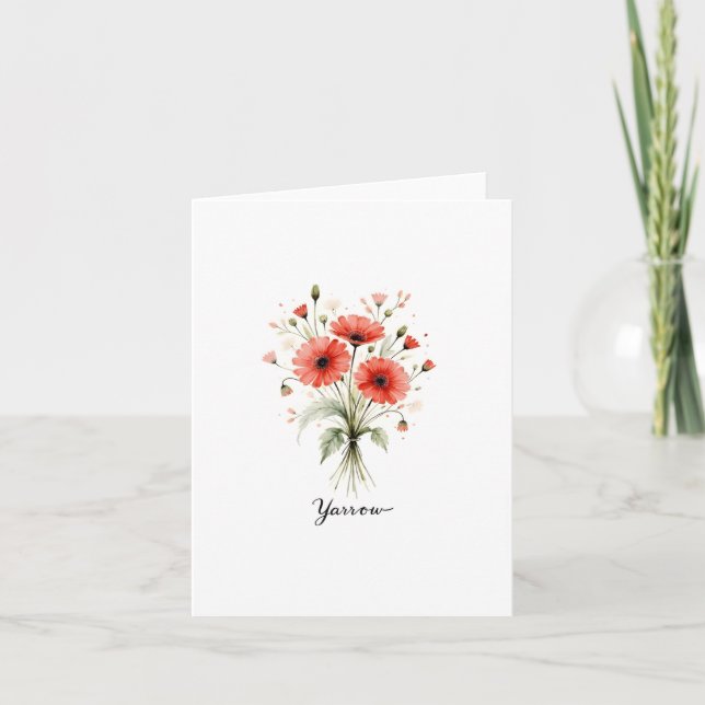 Yarrow Floral  Blank Note Card (Vorderseite)